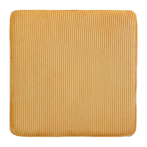Yellow Corduroy Square Modular Ottoman, Plywood Frame Pocket Coil Footrest for Living Room Sofa Sets