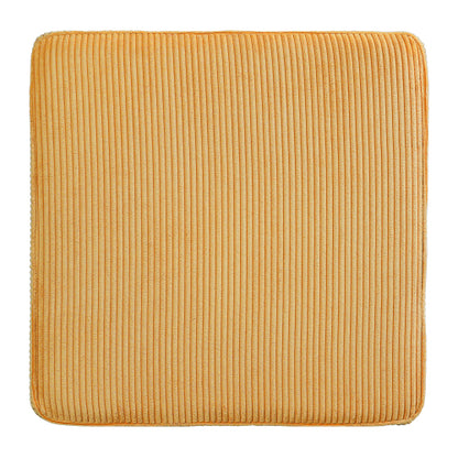 Yellow Corduroy Square Modular Ottoman, Plywood Frame Pocket Coil Footrest for Living Room Sofa Sets