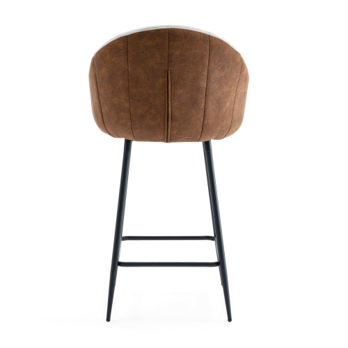 26.5inch  Modern - Style counter height bar stools, with comfortable upholstery,durable metal legs ensure stability, enhance the decor of your kitchen or dining area.--Brown