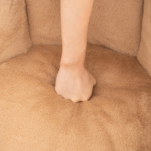 Pumpkin-Shape Faux-Fur Giant Bean Bag Chair with Footrest for Adults Kids