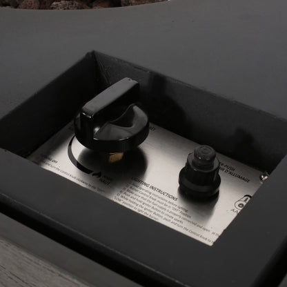 Outdoor 31" WPC Base Square Propane Fire Pit - 40,000 BTU, Grey