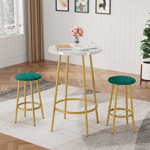 3-Piece Bar Table Set with 2 Bar Stools Modern Pub Table
