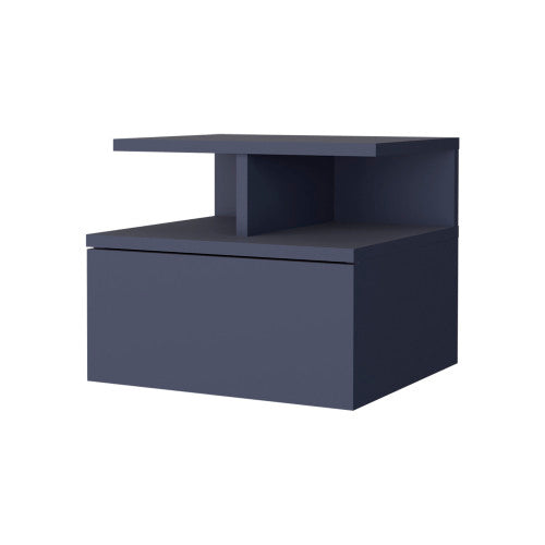 Alby Blue 1-Drawer 3-Shelf Nightstand, 11.6inchH, Manufactured Wood