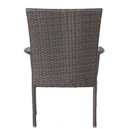 LITTLETON PE Wicker Stacking Chair 2PCS Outdoor Dining Chair Set Transitional Style