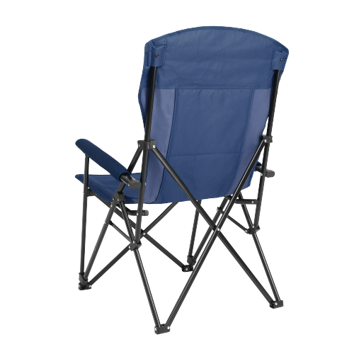High Back Heavy Duty Lawn Chair Support 250LBS, Portable Collapsible Chair with Cup Holder -Navy blue