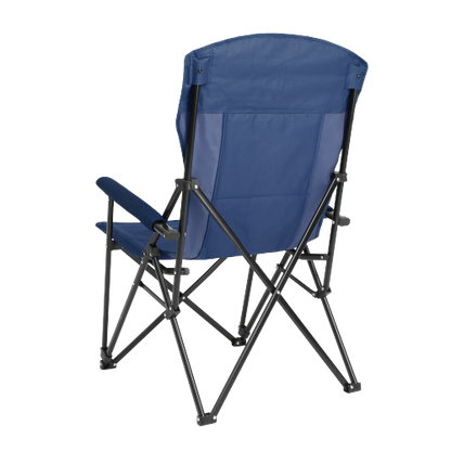 High Back Heavy Duty Lawn Chair Support 250LBS, Portable Collapsible Chair with Cup Holder -Navy blue