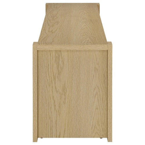 Light Oak 60 Inch Transitional 2-Door Media Console for TVs Up to 60 Inch