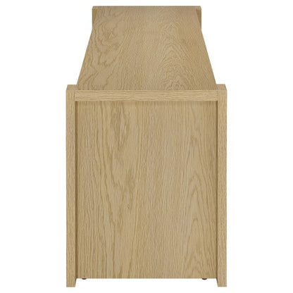 Light Oak 60 Inch Transitional 2-Door Media Console for TVs Up to 60 Inch