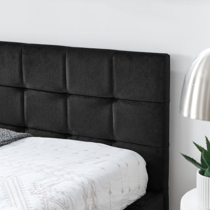 Full Size Upholstered Tufted  Bed Frame, Sofa Bed Frame with Comfortable Backrest and Armrests, Full Size Bed for Bedroom, Living Room,Velvet, Black(80.5inch *59inch *30.5inch )