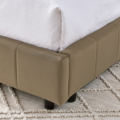 Full Size Upholstered Tufted  Bed Frame, Sofa Bed Frame with Comfortable Backrest and Armrests, Full Size Bed for Bedroom, Living Room,Velvet, BROWN(80.5inch *59inch *30.5inch )