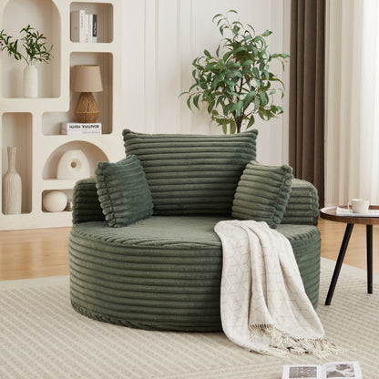 50"L Corduroy Sponge single sofa,No Assembly Required,Fluffy Modern Sleeper Chair for Living room, Bedroom, Lounge and Projection Room(Not a swivel chair.)