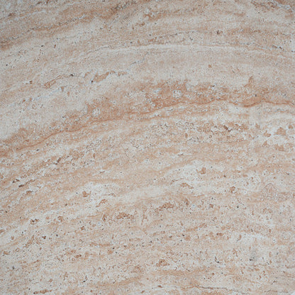 Outdoor/Indoor Lightweight Concrete Side Table With Side Handles,Travertine Finish