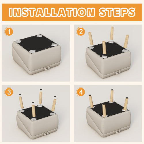 Foldable Ottoman Dog Stairs Ramp for Small Dogs and Cats 2-in-1 Pet Steps