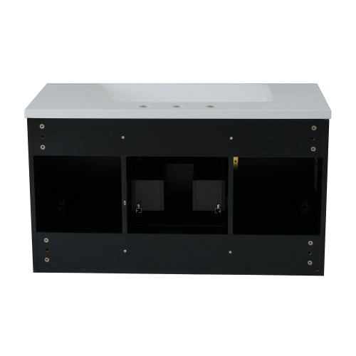 36'' Wall Mounted Bathroom Vanity with Resin Sink, Floating Bathroom Storage Cabinet with 2 Drawers, Solid Wood Bathroom Cabinet (Same as N710S236003B)