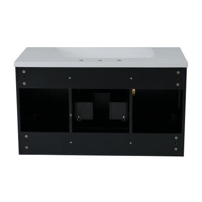 36'' Wall Mounted Bathroom Vanity with Resin Sink, Floating Bathroom Storage Cabinet with 2 Drawers, Solid Wood Bathroom Cabinet (Same as N710S236003B)