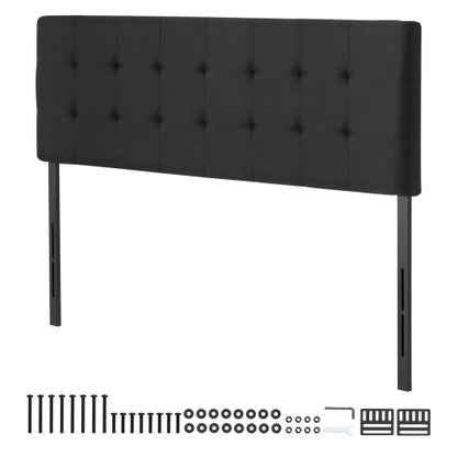 Headboard, Queen Size Headboard with Adjustable Height, Comfortable Diamond Tufted for Queen Size Bed, W62.2 x H(42.72-54.53) x D2.76 in, Ideal for Bedroom, Hotel, Homestay, Dormitory, Black