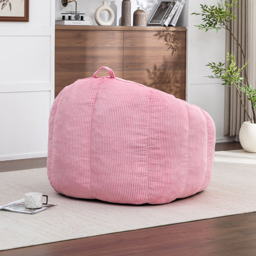 Large Corduroy Adult Bean-Bag Sofa Chair w/Armrests Filler-Included 39.4 inch x33.5 inch x31.5 inch  for Bedroom Living-Room Game-Room