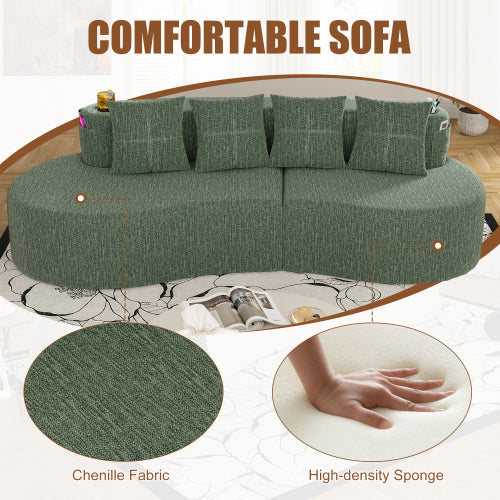 Modern Curved Sectional 3 Seat Minimalist Elegant Half Moon Sofa Compressed Modular Sectional Sofa for Living Room, Office, Apartment