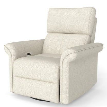 Power Swivel Rocker Recliner Chair for Adults,Rocking Glider Recliner for Small Spaces,Fabric Rocking Chair for Nursery,Single Sofa Recliner for Home Theater Living Room Bedroom(Fabric+Light Gray)