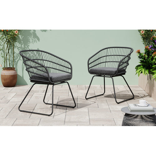 TERRY CHAIR,2PCS with 2 Cushions,Gray