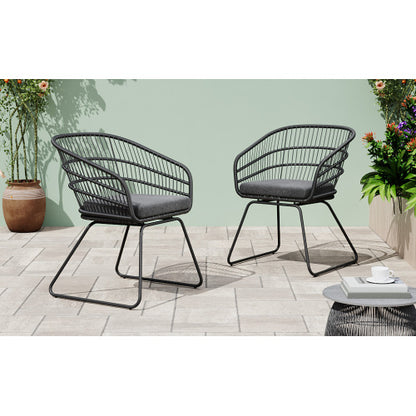 TERRY CHAIR,2PCS with 2 Cushions,Gray