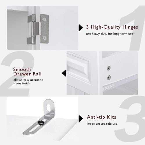 71inch  Farmhouse Pantry Cabinet with Pull-Out Organizers White