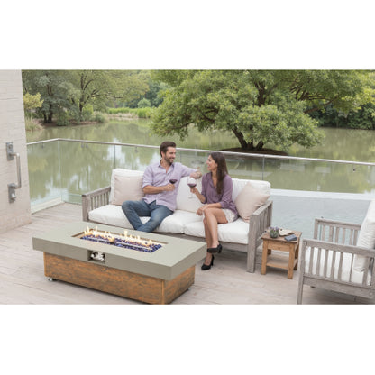 48_inch Iron Fire Pit Table with Wood Grain