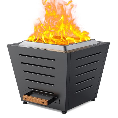 25 Inch Smokeless Fire Pit Stainless Steel Wood Burning Fireplace Portable Outdoor