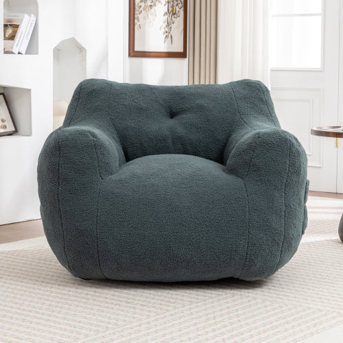 Adults High-Density Foam Stuffed Bean Bag Chair with Armrests