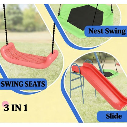 3 in 1 Design Swing Set,Metal Swing Set