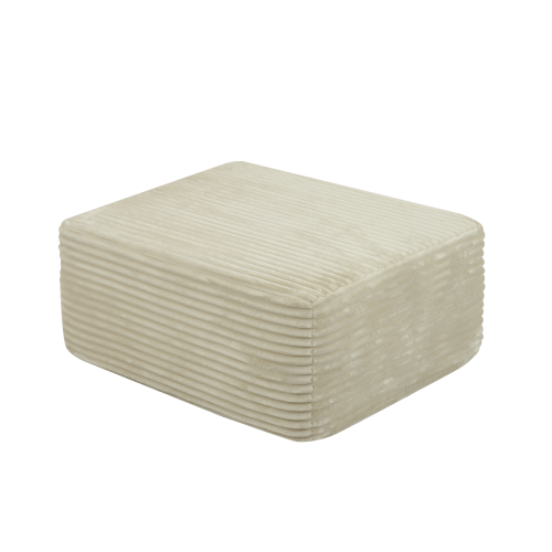 Beige Plush Casual Modern Ottoman, Stylish Practical Soft Padded Multifunctional Home Footrest Stool