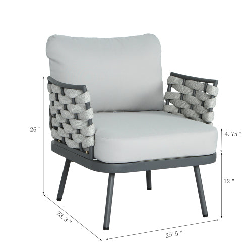Mariano Steel Club Chair Set of 2, Grey