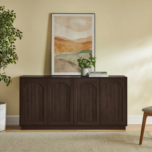 Modern 64 inch TV Stand with Storage Cabinets and Adjustable Shelves