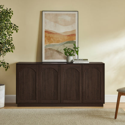 Modern 64 inch TV Stand with Storage Cabinets and Adjustable Shelves