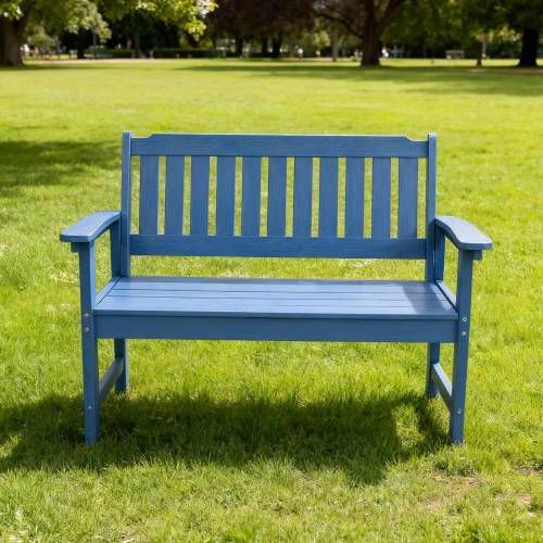 Minimalist dark blue bench Environmentally friendly and recyclable, suitable for both indoor and outdoor use. Just wipe it clean when it gets dirty