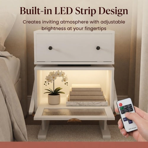 White Robot LED Nightstand