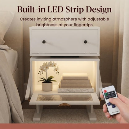 White Robot LED Nightstand