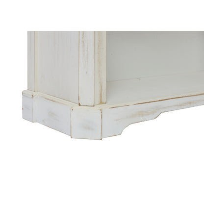 65-Inch Antique White 4-Tier Tall Bookcase for Living Room Office