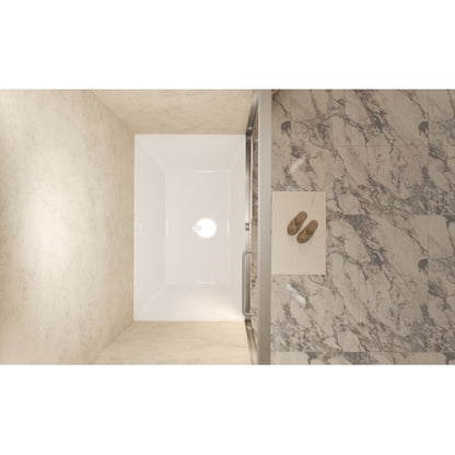 56-60" x 60" Tempered Glass with Explosion Proof Film, Aluminum Frame Double Sliding Shower Door, "1/4 (6 mm), Stainless Steel handle,Brushed Nickel