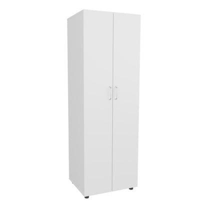 Armoire, Two Interior Shelves, Hanging Rod, Double Door, Clothes and Bedroom Storage, White