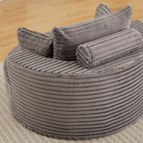 50"L Corduroy Sponge single sofa,No Assembly Required,Fluffy Modern Sleeper Chair for Living room, Bedroom, Lounge and Projection Room(Not a swivel chair.)
