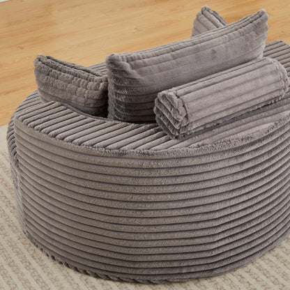 50"L Corduroy Sponge single sofa,No Assembly Required,Fluffy Modern Sleeper Chair for Living room, Bedroom, Lounge and Projection Room(Not a swivel chair.)