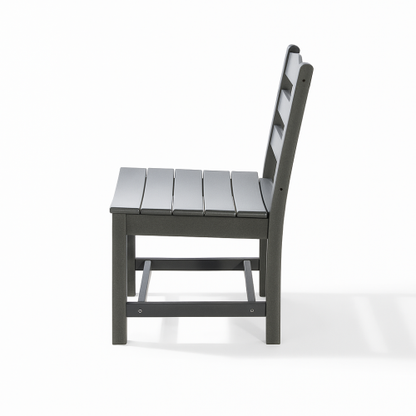Grey Armless Outdoor Chairs – HDPE Material set of 2