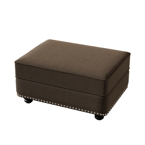 Brown Modular Velvet Ottoman, Sofa Matching Foot Stool, 31.5 inchx23.6 inchx16.5 inch, 300 LBS Weight Capacity for Living Room & Office