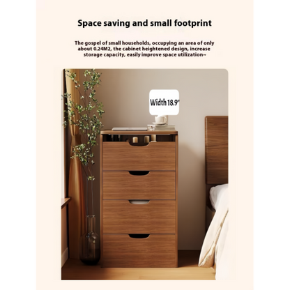 Walnut 3-in-1 Vanity Desk with Flip Top Mirror, Visible Glass Desktop, 3 Drawers, Makeup Vanity Set with Stool