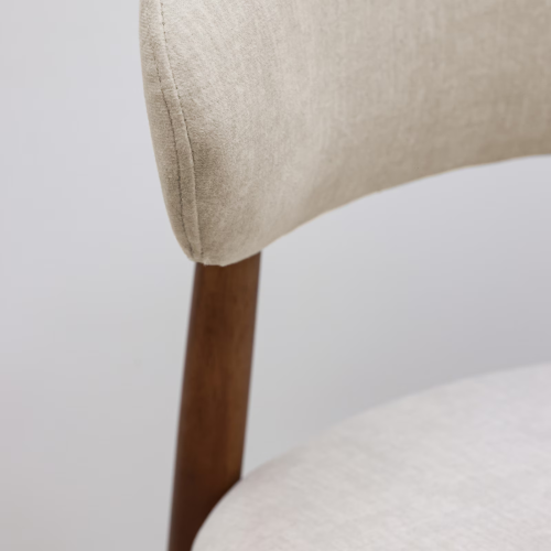 Warm Grey Flannelette Upholstered Dining Chair with Walnut Solid Wood Legs, Armless Chair Set of 4 for Kitchen, Restaurant, Living, Meeting Room