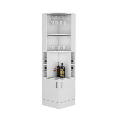 Corner Bar Cabinet, Double Door Cabinet, Glass Rack, Eight Built-in Wine Rack