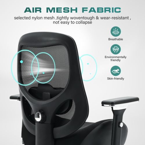 Big and Tall Office Chair with Wide Thick Seat Cushion for Heavy People Ergonomic Computer Mesh Desk Chairs with 4D Armrests, Adjustable Lumbar Support for Adults 8 Hours daliy Work