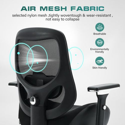 Big and Tall Office Chair with Wide Thick Seat Cushion for Heavy People Ergonomic Computer Mesh Desk Chairs with 4D Armrests, Adjustable Lumbar Support for Adults 8 Hours daliy Work