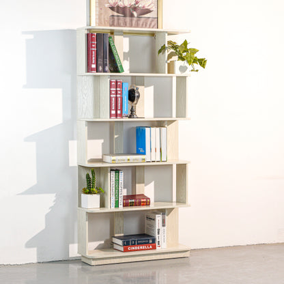64.56 Inch 5-Tier Open MDF Bookshelf Free Combination Anti-Tip Design Multi-Color Household Display Shelf